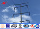 26.5M 5mm Steel Thickness Galvanized Steel Light Tension Electric Pole With Steel Channel Cross Arm サプライヤー