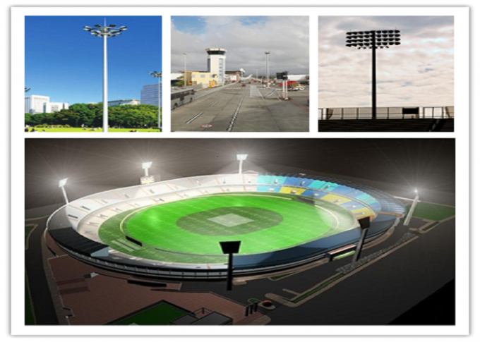 習慣 25m の海港のための多角形の競技場のフットボールの高いマスト街灯柱 0