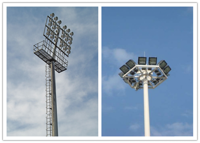 50m の持ち上がるシステムとの塗る高いマストの棒のスポーツ・センターの照明 0