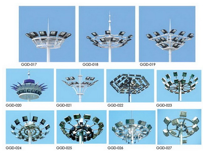高いマストの正方形/ヤード/産業街灯ポーランド人円錐電流を通されたポーランド人 2