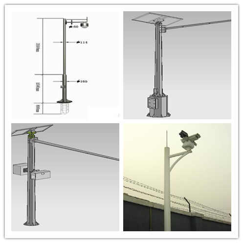 ISO 9001 のアンカー・ボルトを持つ耐久の単一の腕信号の道街灯柱 1