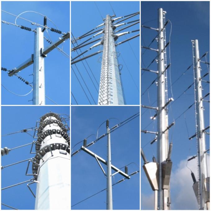 頭上式の送電線のための円形 HDG 10m 5KN 鋼鉄電気電信柱 0