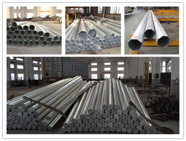 電気プロジェクトのためのフィリピンに輸出される70FTの電気鋼鉄電柱 1