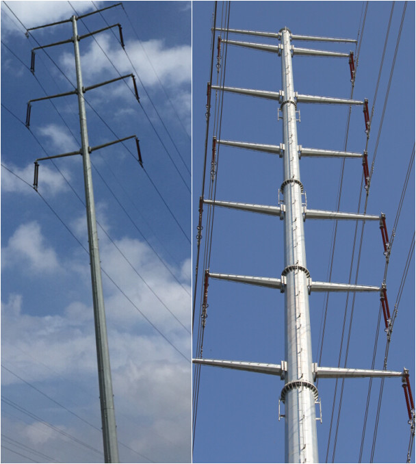 先を細くされた電流を通された鋼鉄電信柱AWS D1.1の溶接の標準21mの1280kg負荷重量 0