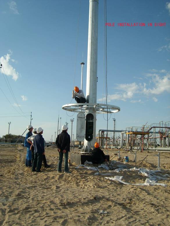 6-15m電流を通された鋼鉄高いマスト街灯柱、Dammanの海港のための屋外の街灯柱 6