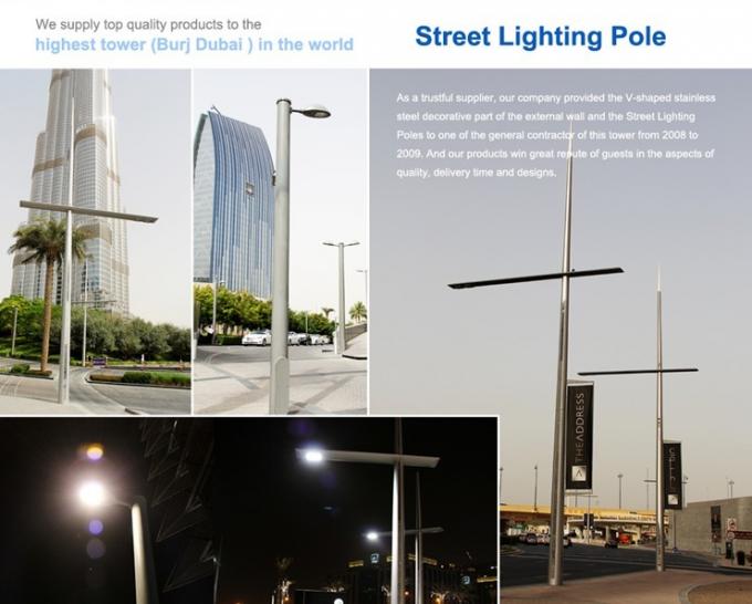 有名なプロジェクトの熱いすくいの電流を通された金属街灯柱の白いコーティング ライト鋼鉄ポーランド人 1
