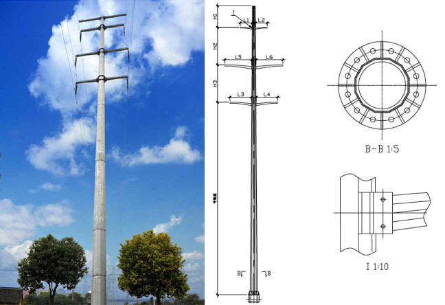 11のKv Insolutors鋼鉄電信柱の熱いすくいの電流を通された電力配分ポーランド人 0