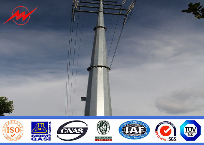 架空送電線のプロジェクトのための従来の標準的な電気鋼鉄電柱69KV 9