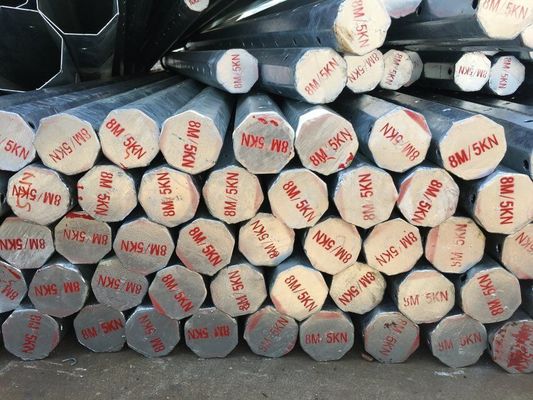 品質  11KV 38KV Hot Dip Galvanized Electric Power Pole with ISO 9001 Certification and IP 65 Rating for High Wind Speed 160km/h 工場