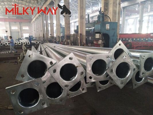 品質  Customizable Street Light Poles with Lengths up to 14 Meters Without Slip Joint and Multiple Flange Mounted or Planted Type Options 工場