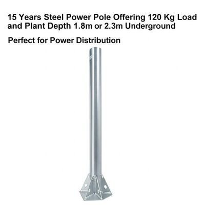 品質  15 Years Warranty Steel Power Pole with 120 Kg Load Capacity and 1.8m or 2.3m Plant Depth for Power Distribution 工場