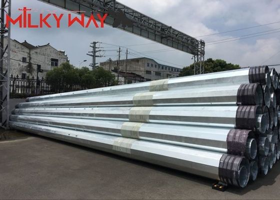 電源配送 電気鉄鋼ポール 35FT 40FT ホットディップ 熱電圧加工 サプライヤー