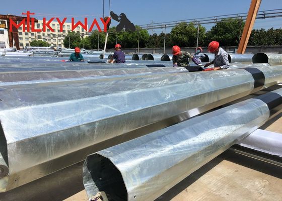 80FT 90FT 138KV Galvanized Steel Power Poles for Electrical Distribution サプライヤー
