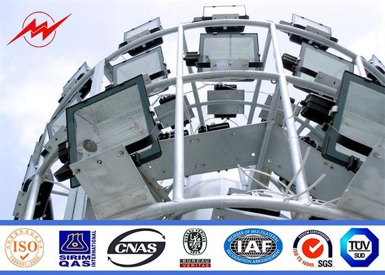 熱いすくいはドアのスポーツ・センターのための高いマストのポール・ライトに電流を通しました