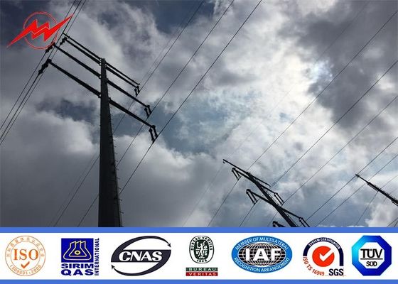 14m の Gr65 瀝青の埋葬の回転鋼鉄電信柱の管状の三角の角の格子