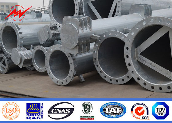 十字の腕を搭載する多角形 33KV 12m 電気伝達鋼鉄電信柱