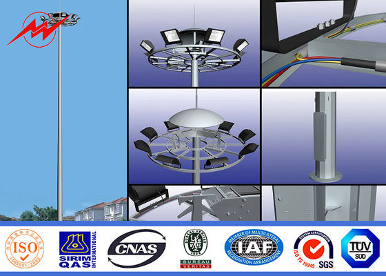 3 6つのランプの風速30m/sのセクション5mm 35M HDG高いマスト街灯柱