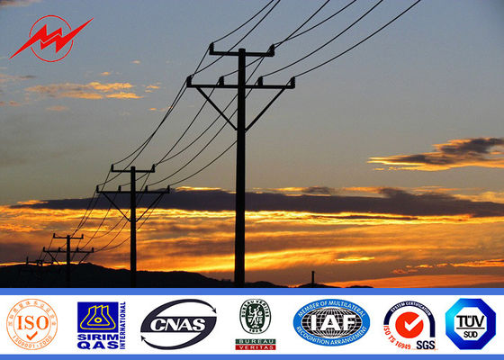 電流を通された 16m 10KN 電気鋼鉄電信柱 1mm から 30mm の厚さ