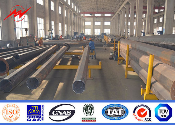 12m の高さ 3mm の厚さの通りのための八角形の屋外の街灯柱の太陽電池パネル