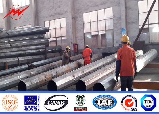 八角形の15mの高さは2.75mmの厚さの鋼鉄電信柱の850のkgの負荷先を細くしました