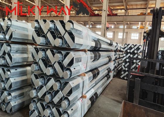 3.8mm 7.2mm 9m 11m マレーシア ホップ・ディップ・ガルバン化 鉄鋼電柱 FRP