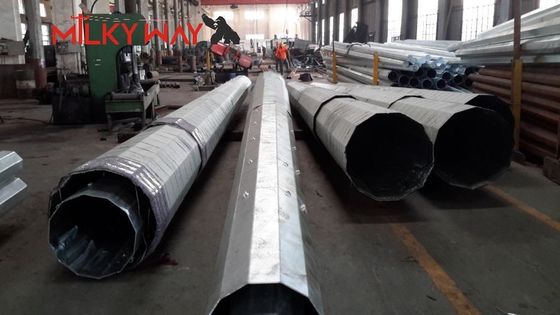 高度な安全要素設計負荷を持つ電気トランスミッションのための熱浸しガルバनाइズド鋼のユーティリティポール