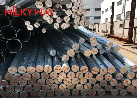 ASTM A123 ガルバニゼーション規格で50KNの負荷容量と5mm厚さの11M円形の電源ポール
