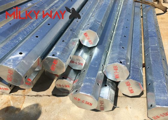 ホットディップガルバン化 450daN 13m 円形電気電源 10KV 550KV 電源と材料と設計のための鋼のユーティリティポール