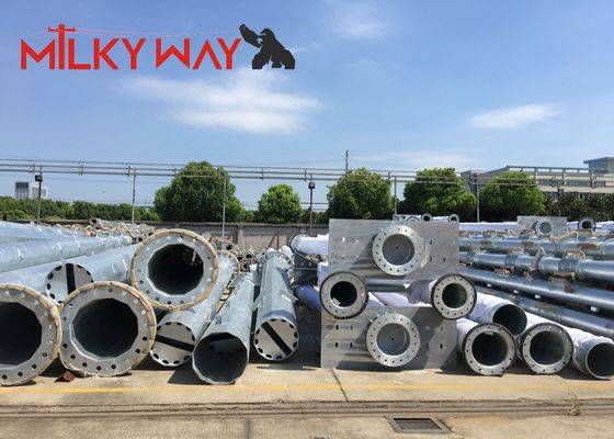 鋼鉄電柱 高さ 12 メートル 溶融亜鉛メッキ、最小破壊荷重 2.5KN 10KN 20KN