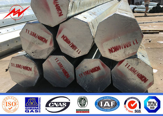 8m鉛丹色降伏強さ500Mpaの電線鋼鉄電柱の外の16mアフリカ ポーランド人