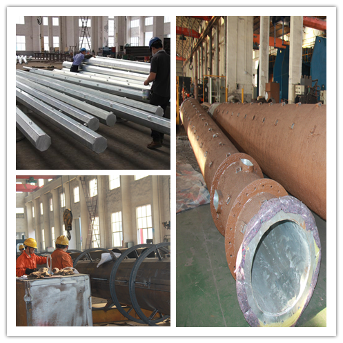 電力のポーランド人のカスタマイズされた先を細くされた管状の鋼鉄構造、ISO9001 1